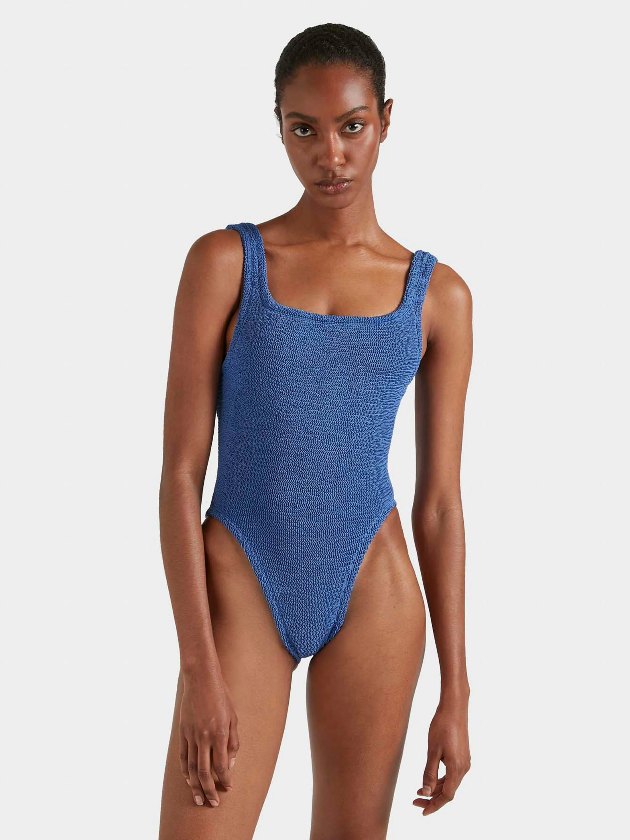 Square Neck Swim - Metallic Denim - Image 2