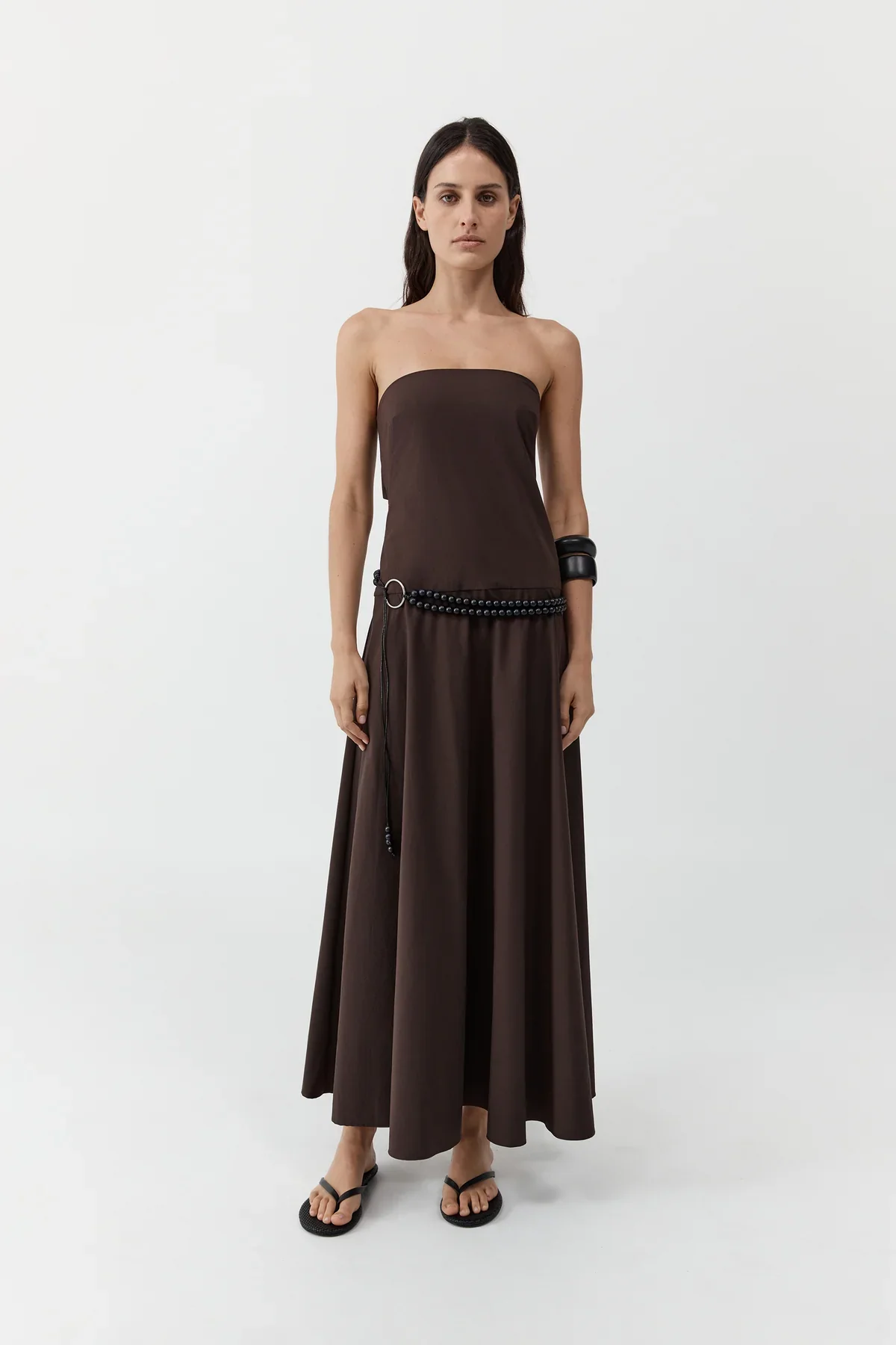Strapless Rouleau Dress - Bark - Image 2