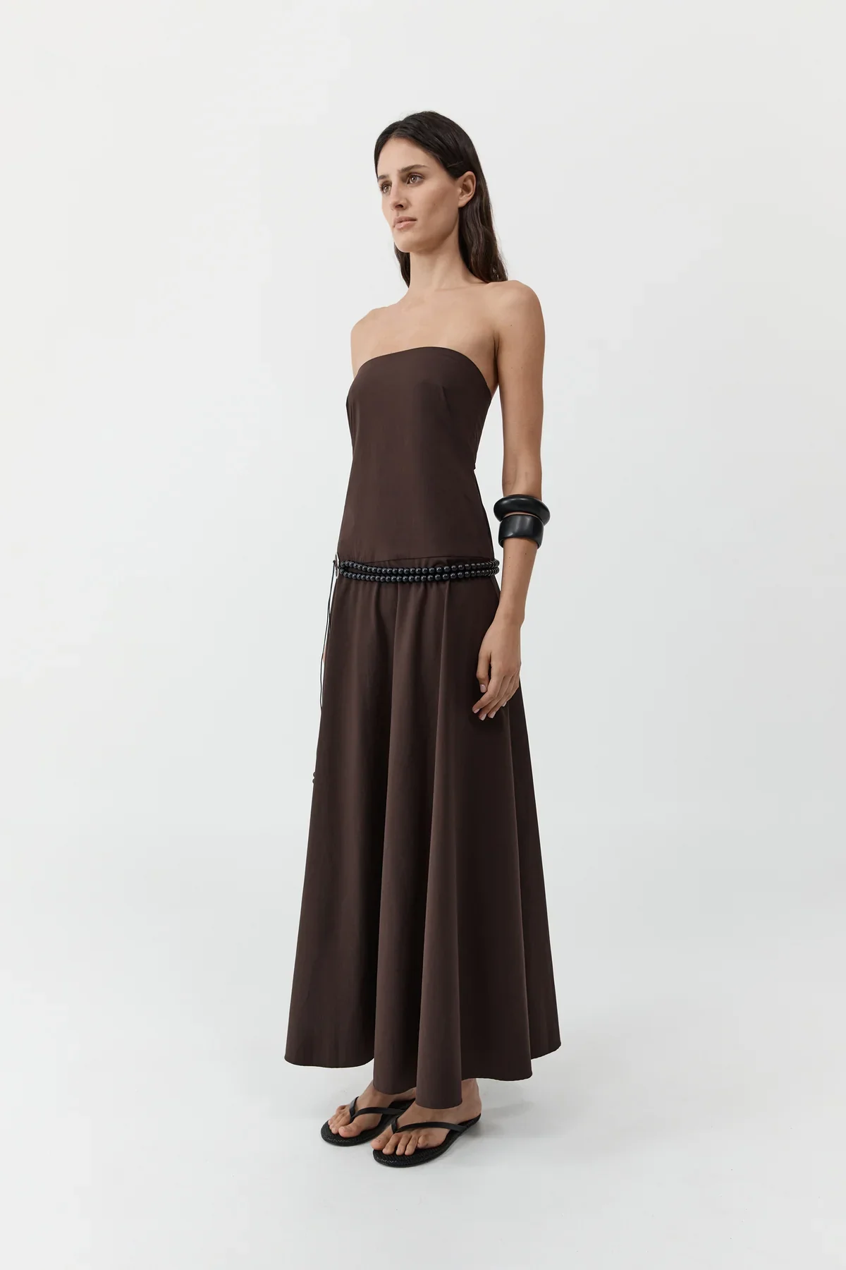 Strapless Rouleau Dress - Bark - Image 3