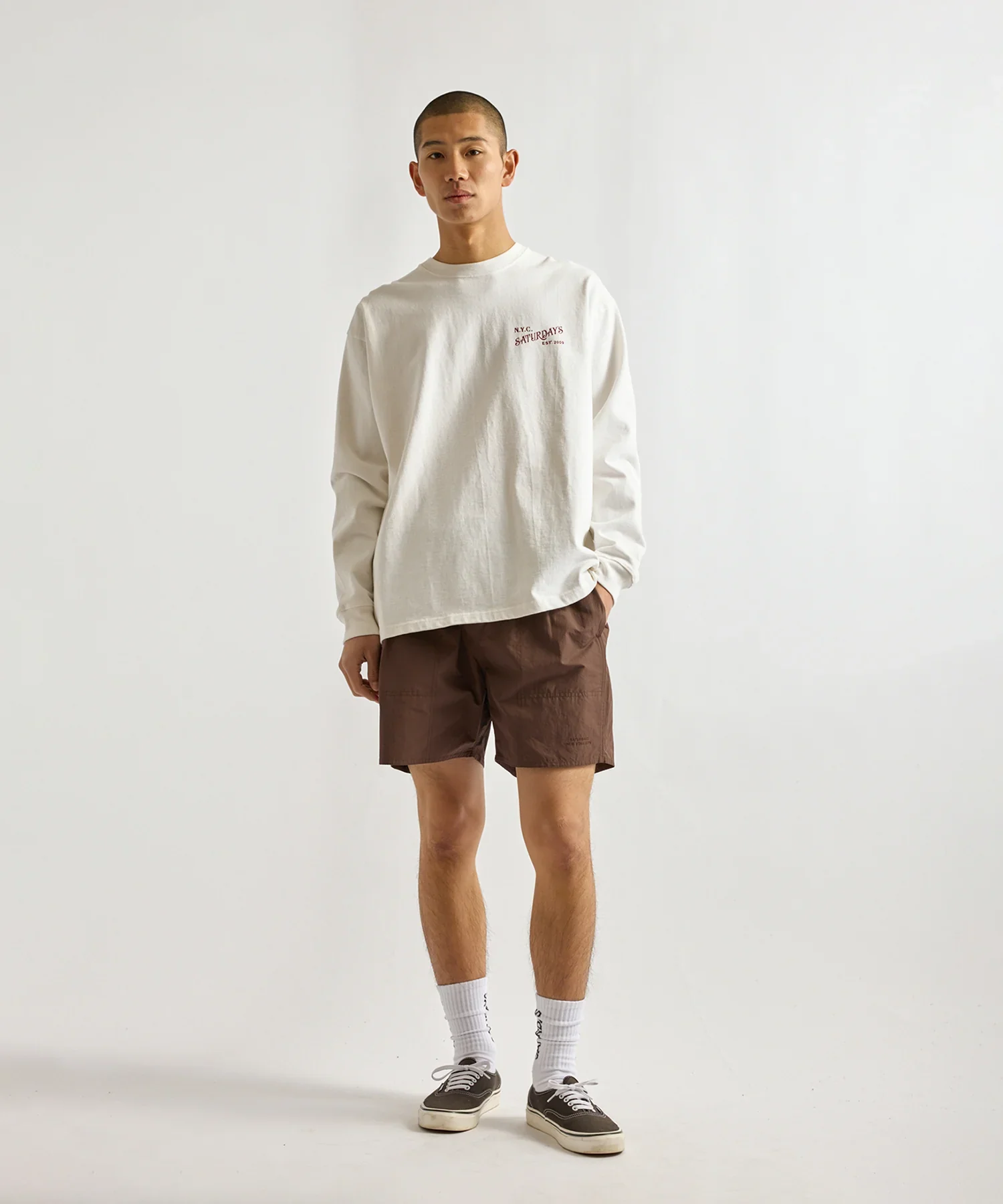 Talley Washed Swim Short - Dark Brown