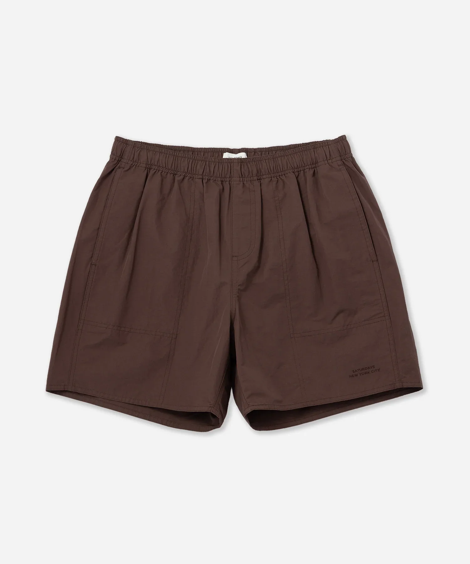Talley Washed Swim Short - Dark Brown - Image 3