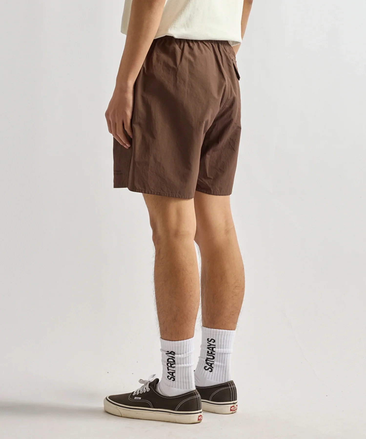 Talley Washed Swim Short - Dark Brown - Image 4