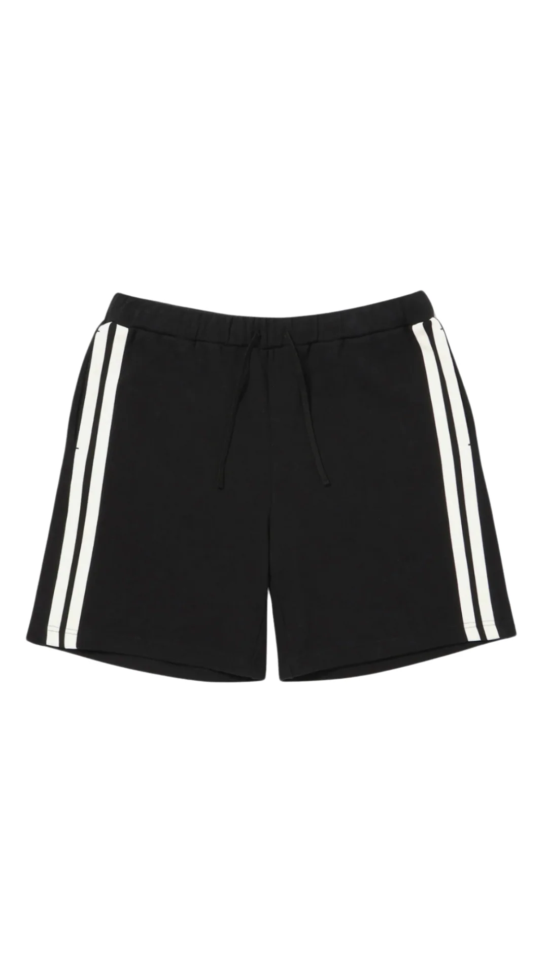 Varsity Striped Sweat Shorts - Black
