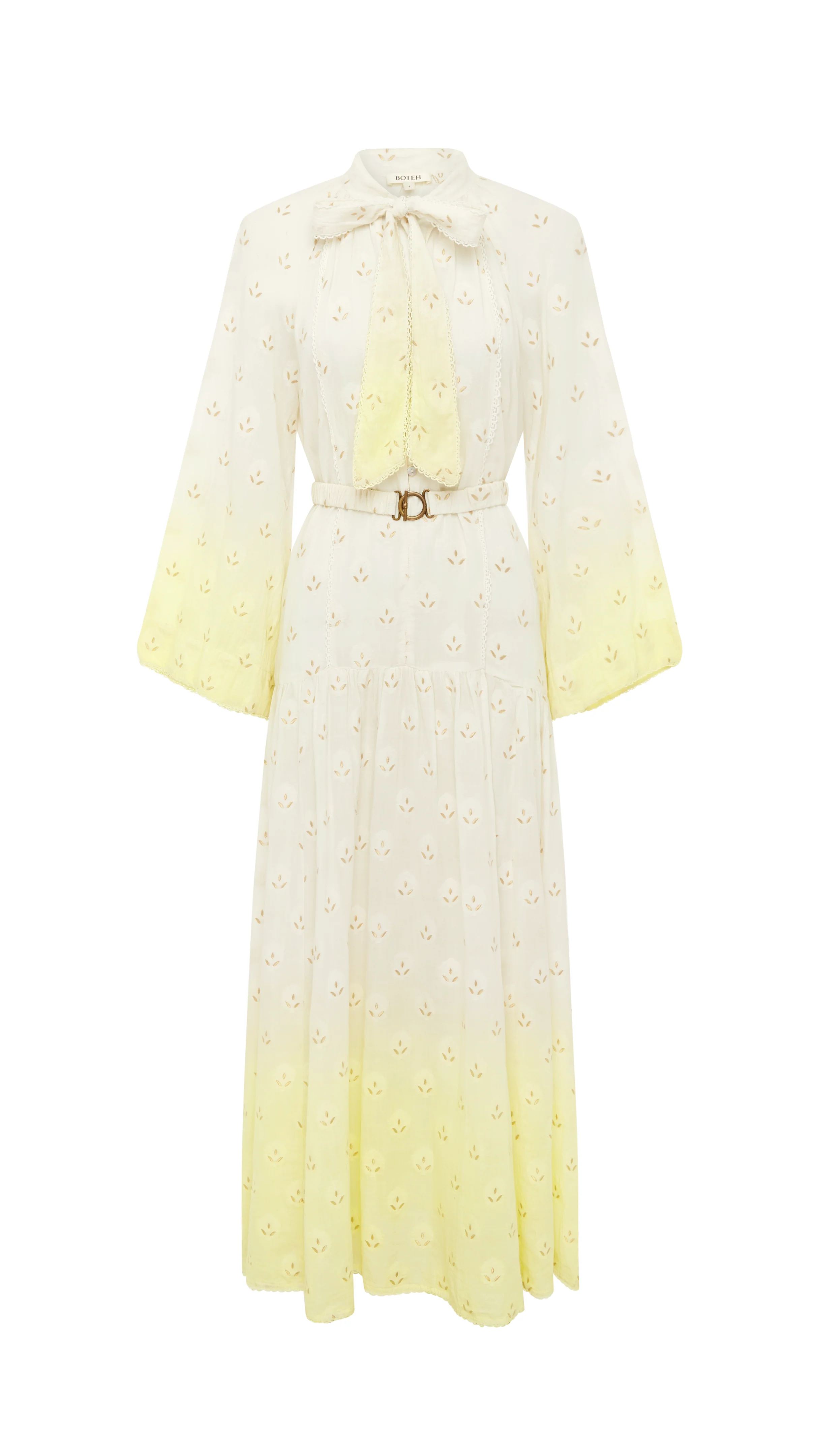 Vespara Wide Sleeve Maxi Smock Dress