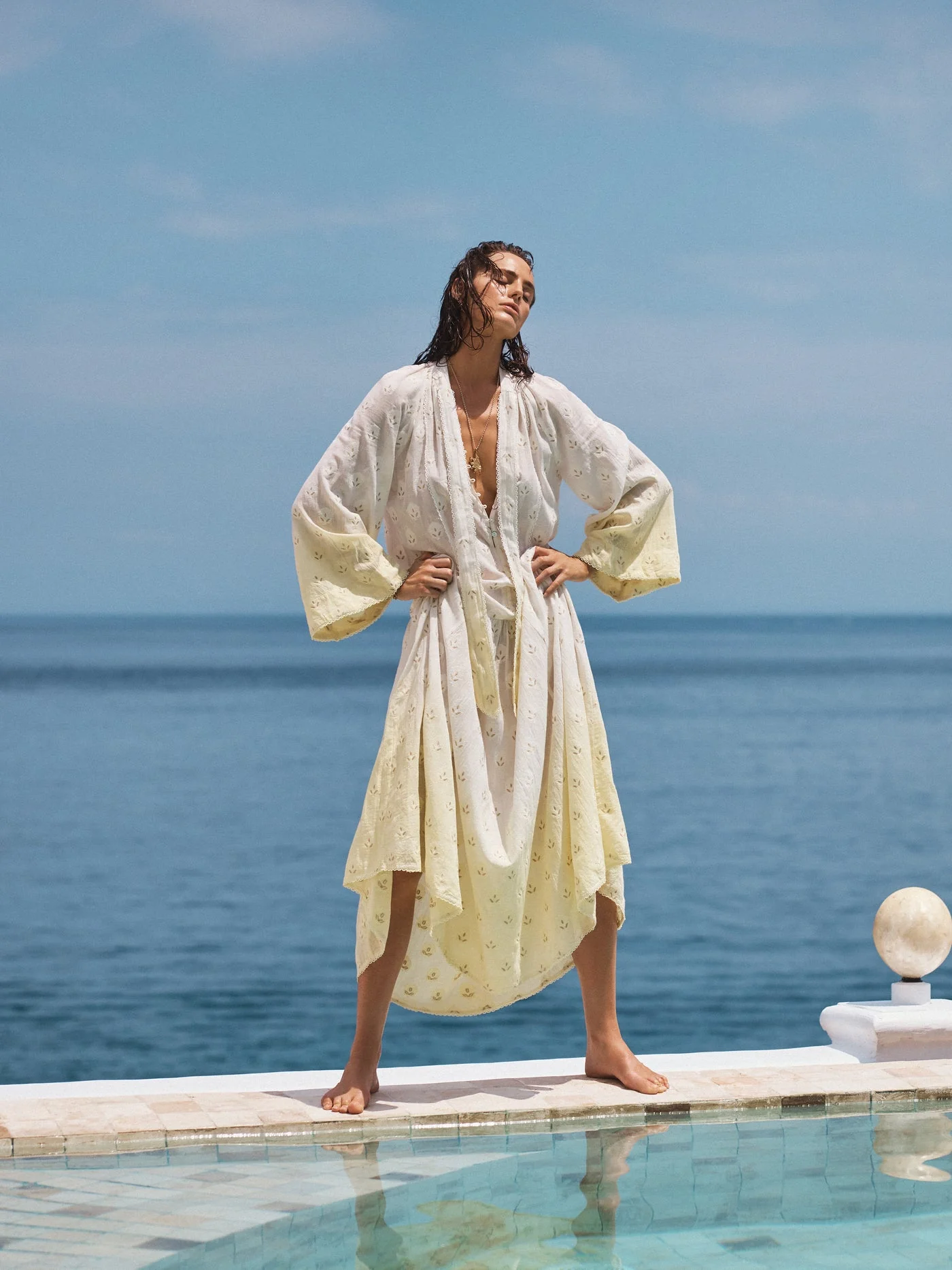 Vespara Wide Sleeve Maxi Smock Dress - Image 2