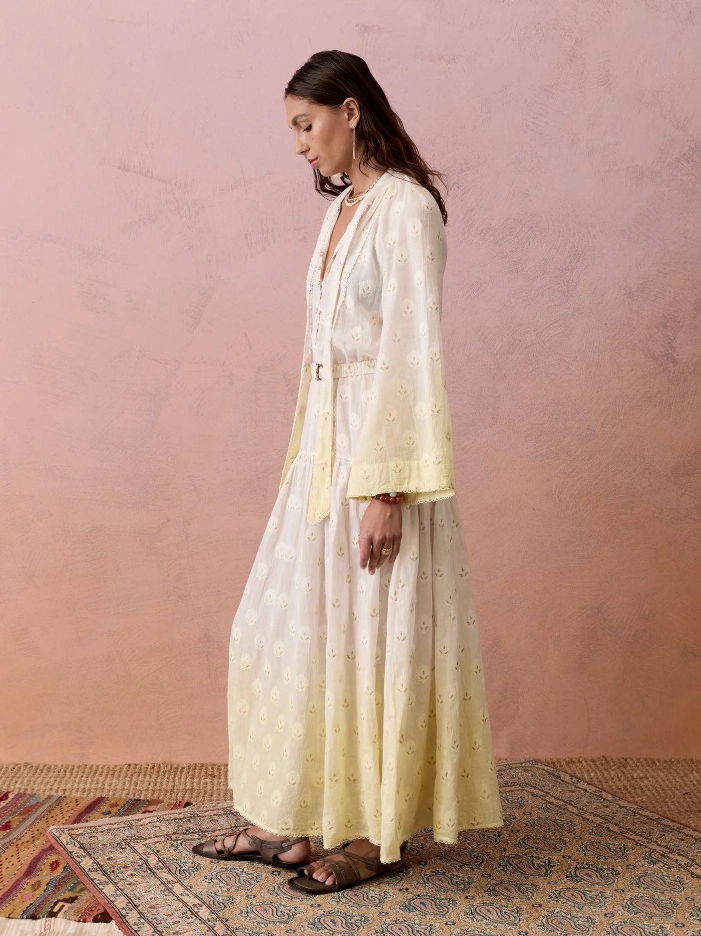 Vespara Wide Sleeve Maxi Smock Dress - Image 3