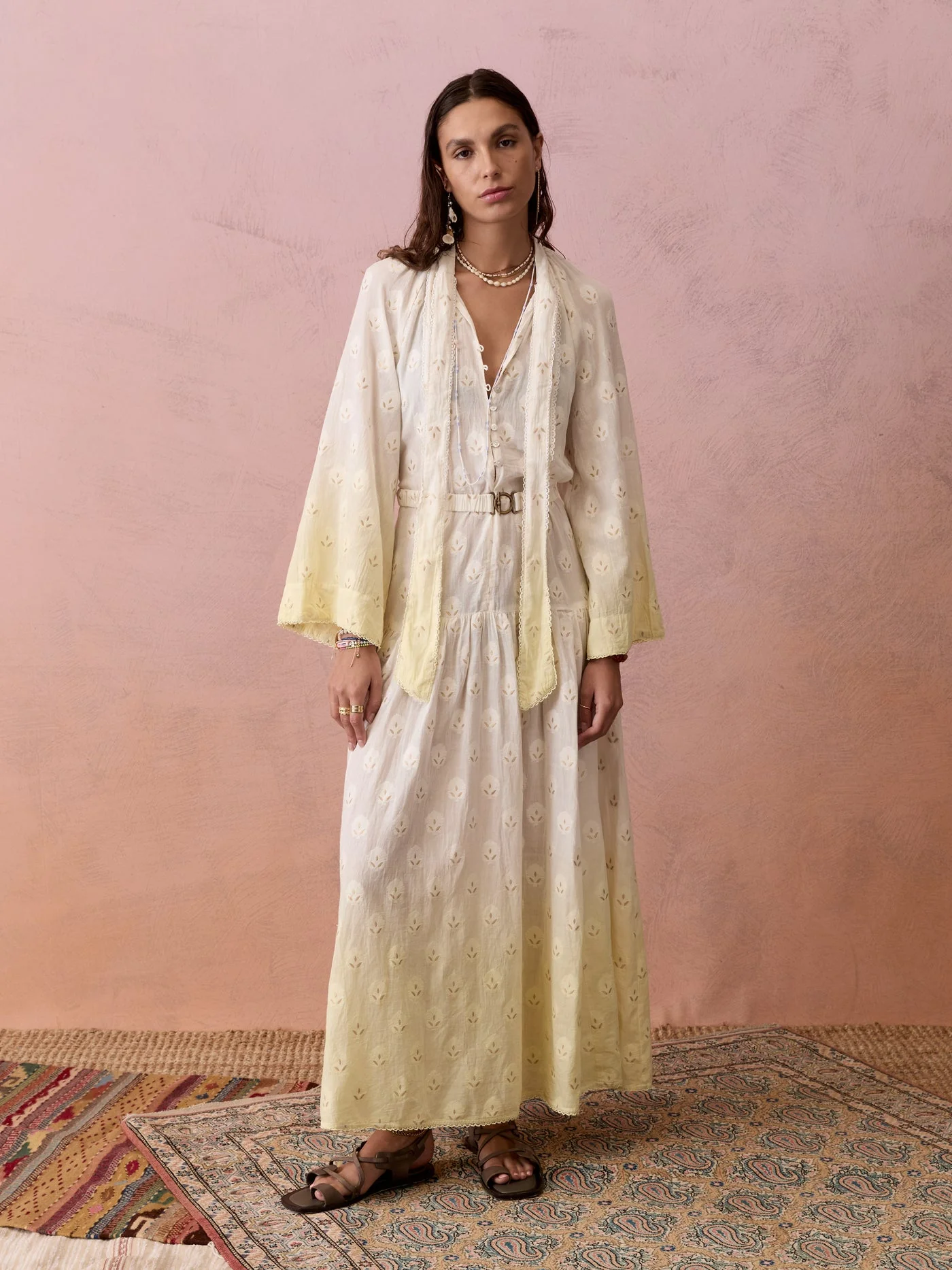 Vespara Wide Sleeve Maxi Smock Dress - Image 6