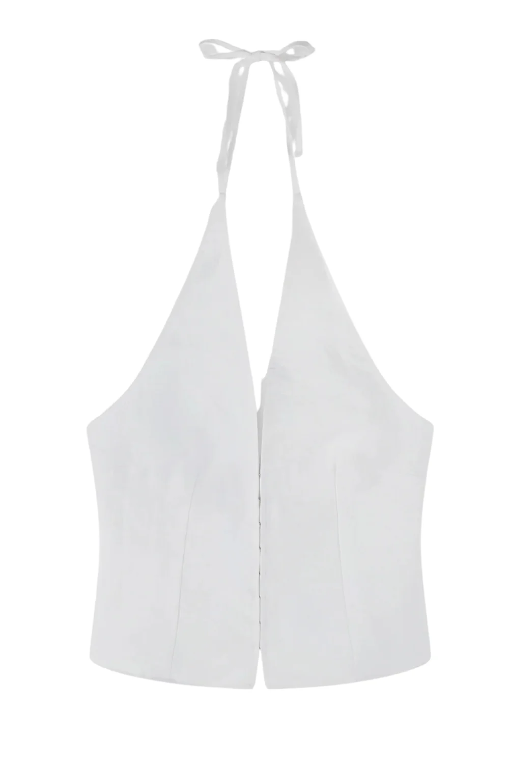 Close Halter Top - White