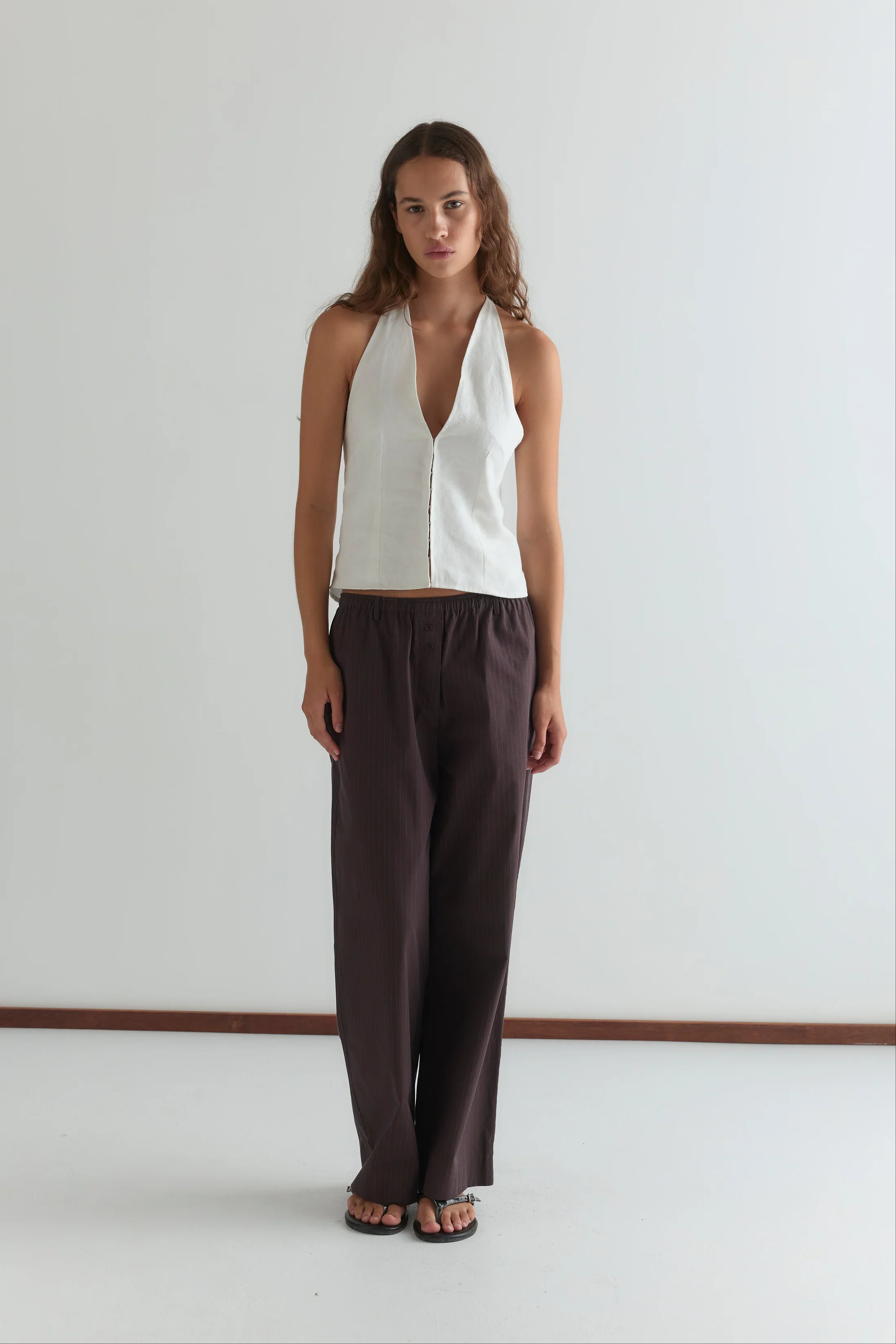 Close Halter Top - White - Image 4