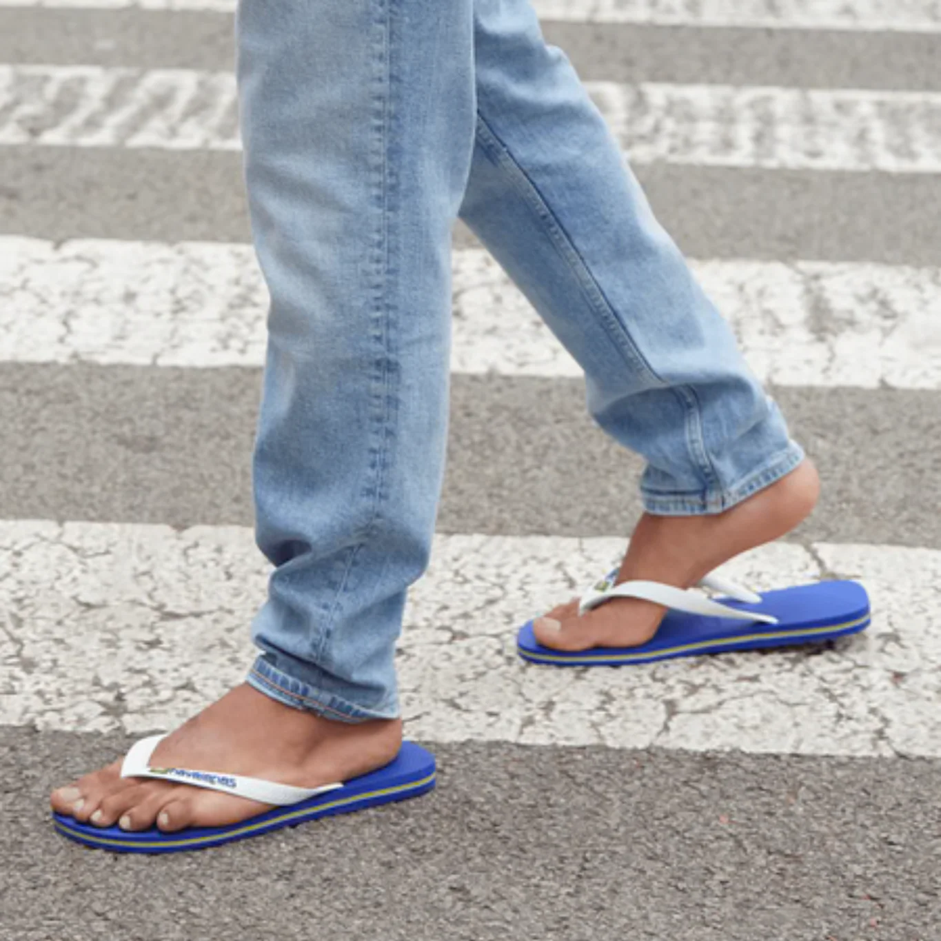 Women's Brazil Logo Flip Flops - Marine Blue - Image 9