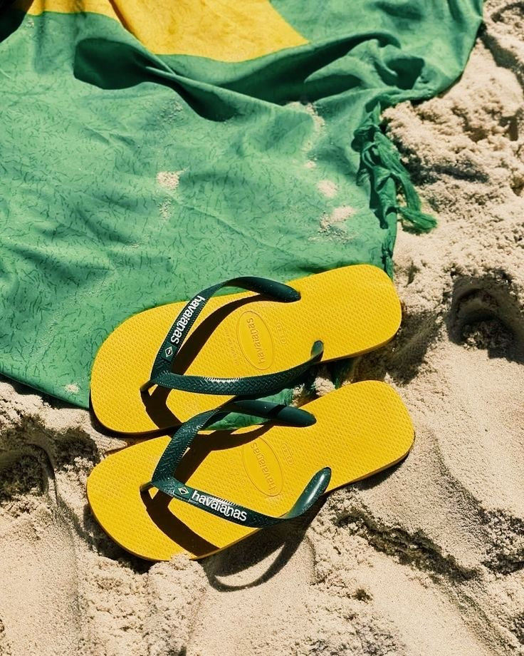 Women's Brazil Logo Flip Flops - Yellow Pop - Image 11