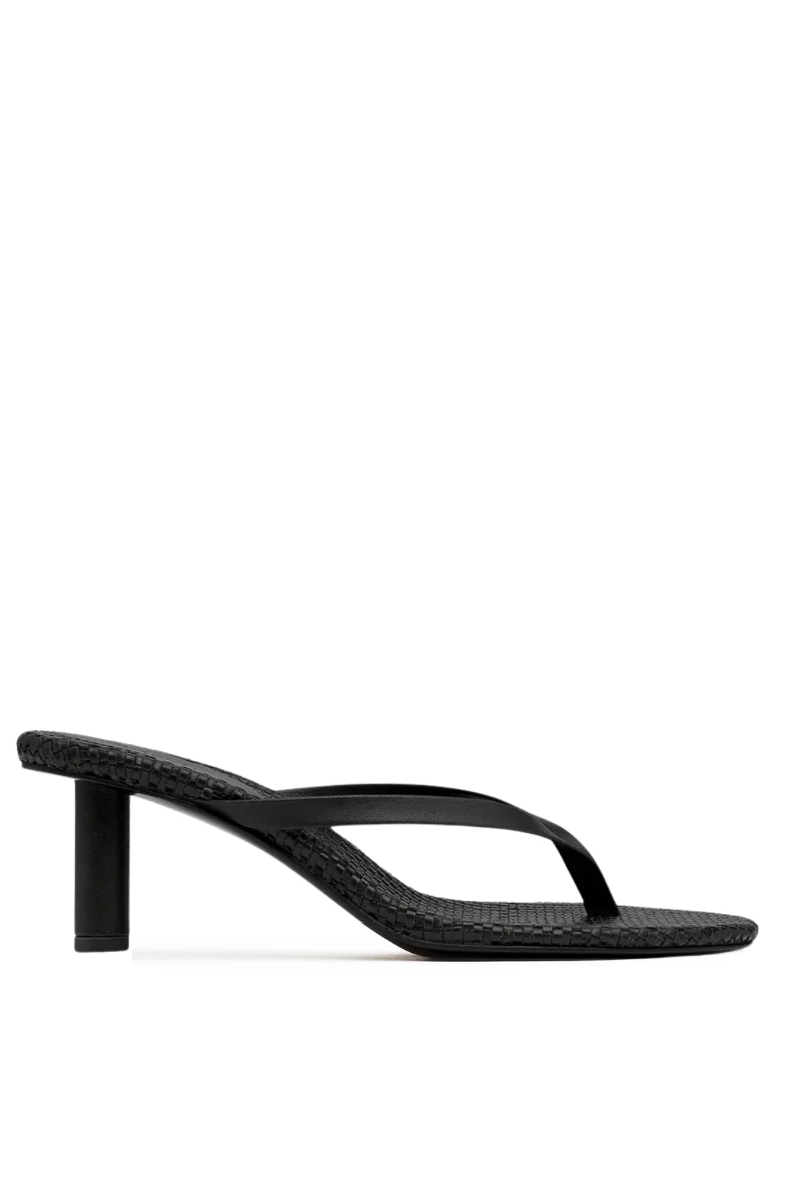 Woven Thong Heel - Black