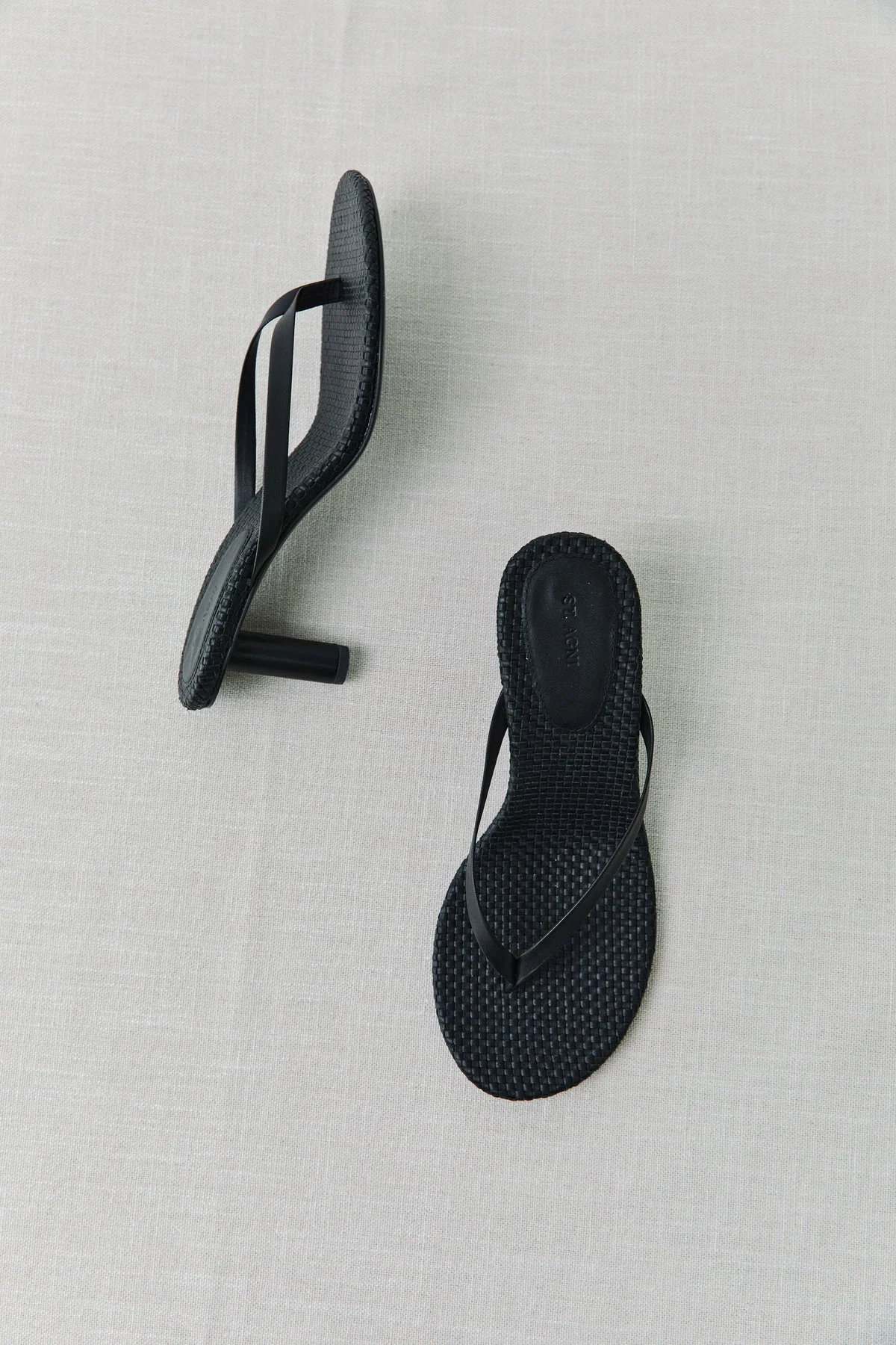 Woven Thong Heel - Black - Image 9